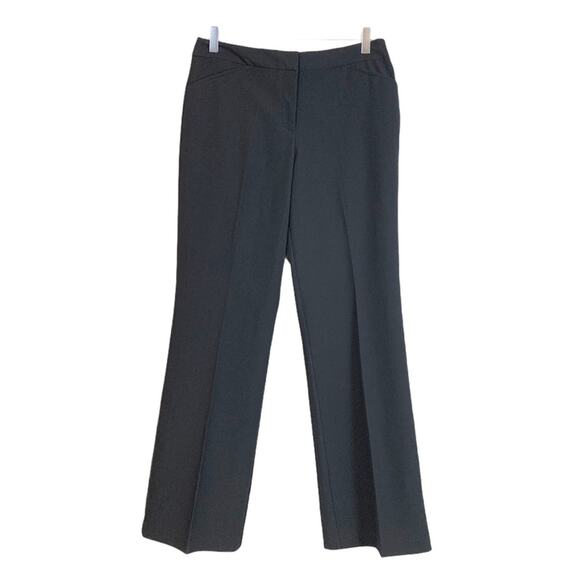 Nicole Miller New Black Career Pants Flat Front Classic Trousers Women's Size 6 - Picture 2 of 11